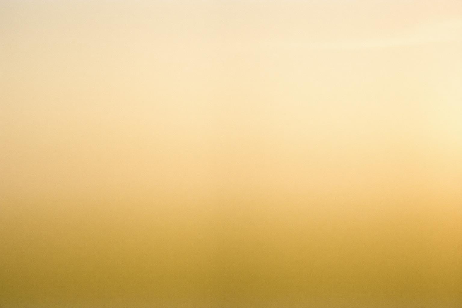 Morning mist lifting off a field to reveal a faint trail forming in the grass.