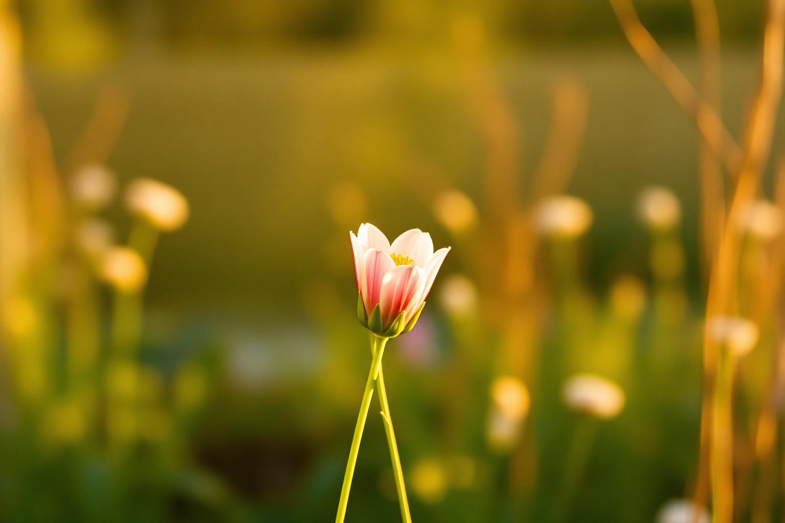 A single flower opening late in the season against a backdrop of fading autumn light.