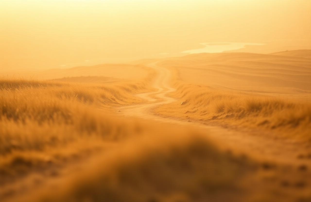 A winding path through soft golden grassland at sunrise, symbolising choosing a business type